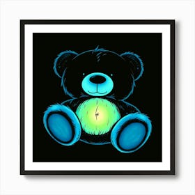 Glow In The Dark Teddy Bear Art Print