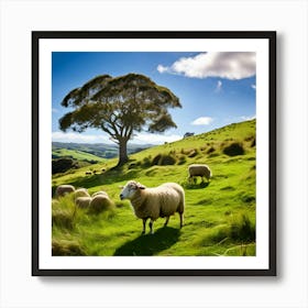 Grass Plant Day Scenic Tour Tourism Rural Green Farm Auckland Cute New Background Scener (4) Art Print