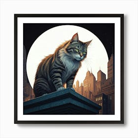 Cat In The City Art Print