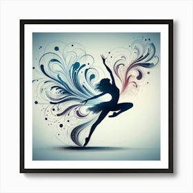 Line Art dancer silhouette 3 Art Print