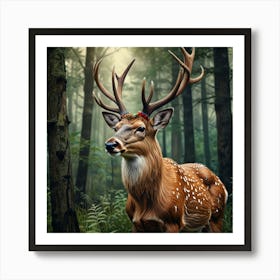 Deer In The Forest 15 Art Print