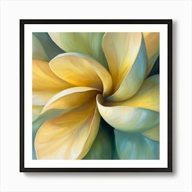 Yellow And Blue Flower Art Print