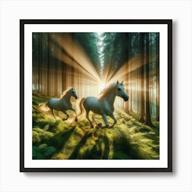 Forest and horse Art Print