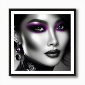 Black And Purple Makeup 1 Art Print