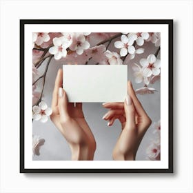 Hand Holding A Business Card Art Print