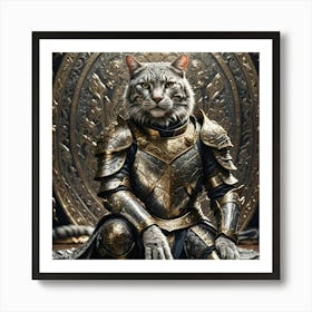 Cat In Armor Art Print