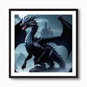 Black Bat Dragon 1 Art Print