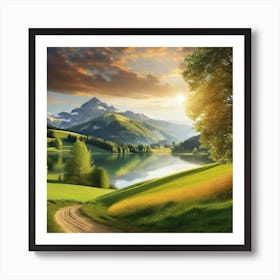 Sunset In The Mountains 98 Art Print