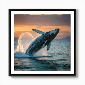 Humpback Whale Breaching 7 Art Print