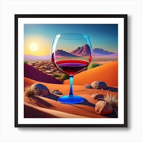 Wine Glass In The Desert 6 Art Print
