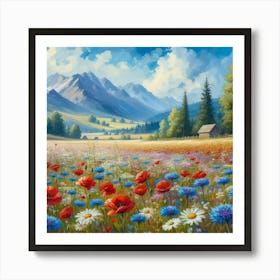 Poppies In The Meadow 1 Art Print