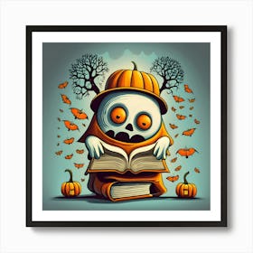 Skeleton Reading A Book Art Print