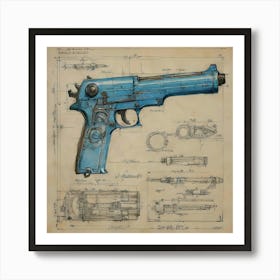 alt: Gun Blueprints 1 Art Print