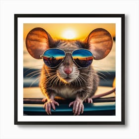 Friendly Rat In Sunglasses Art Print