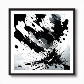 Black And White Abstract Painting 1 Art Print