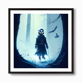 Skeleton In The Woods Art Print