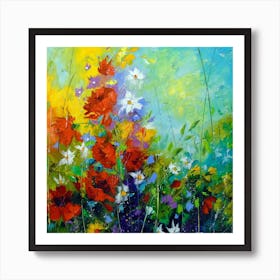 Abstract flowers in dance Art Print