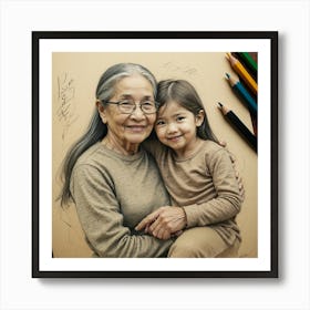 Portrait Of An Asian Grandmother Art Print