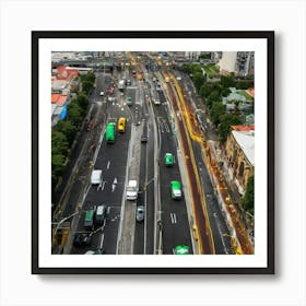 Aerial View Of A City Art Print