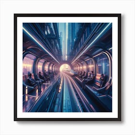 Futuristic Train Station Art Print