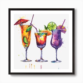 Tropical Drinks Art Print