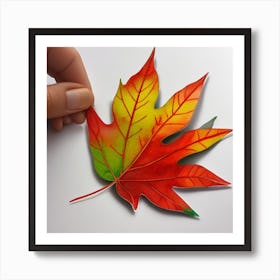 Dreamshaper V6 1 Watercolor Autumn Leaf Sticker White Backgro 0 Art Print