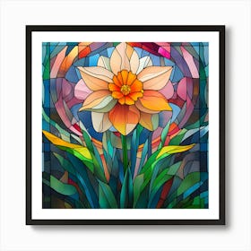 Flowers Stained Glass Sublimation 10 Art Print