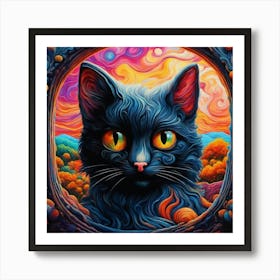 Cat In A Window Art Print