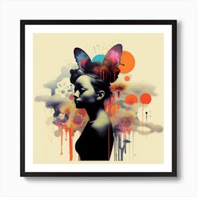 Woman With Butterfly Wings 4 Art Print