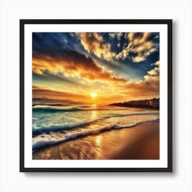 Sunset At The Beach 363 Art Print