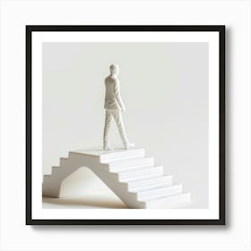 Businessman On Stairs Art Print