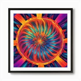 Psychedelic Sun Art Print