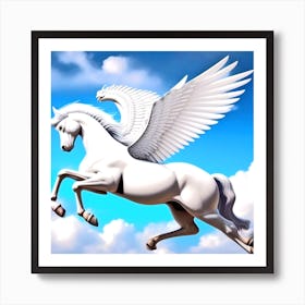 White Unicorn 1 Art Print