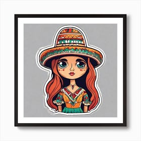 Mexico Sticker 2d Cute Fantasy Dreamy Vector Illustration 2d Flat Centered By Tim Burton Pr (50) Art Print