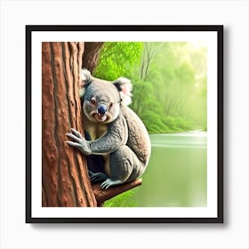 Koala on tree Art Print