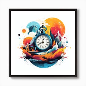 Clock In The Sky Art Print
