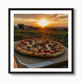 Sunset Pizza 1 Art Print