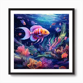 Underwater Tropical Fish Art Print