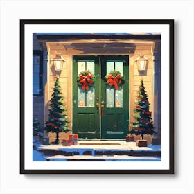 Christmas Door 62 Art Print