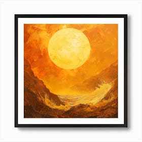 Sunset Over The Ocean Art Print