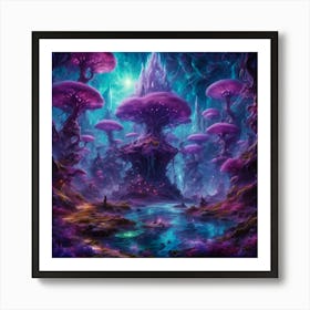 Forest Of Mushrooms Art Print