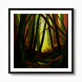 Forest Abstratpanting 1 Art Print