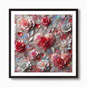 Valentine'S Day Roses 1 Art Print