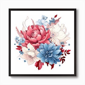 Peony Bouquet Art Print