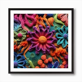 Crochet Flowers 1 Art Print