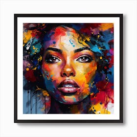 African Woman Painting 1 Art Print