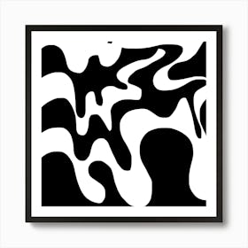 Retro Black And White Swirl Art Print