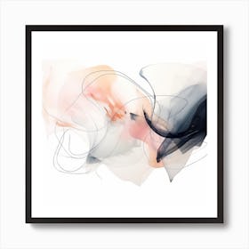 Abstract Organic Minimalist Pink Blush Shapes In Muted Colors 1 Art Print