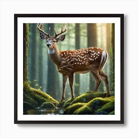 Deer In The Forest 88 Art Print