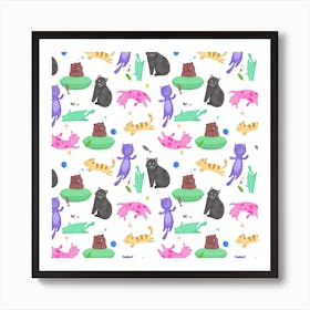 Cats And Kittens Art Print